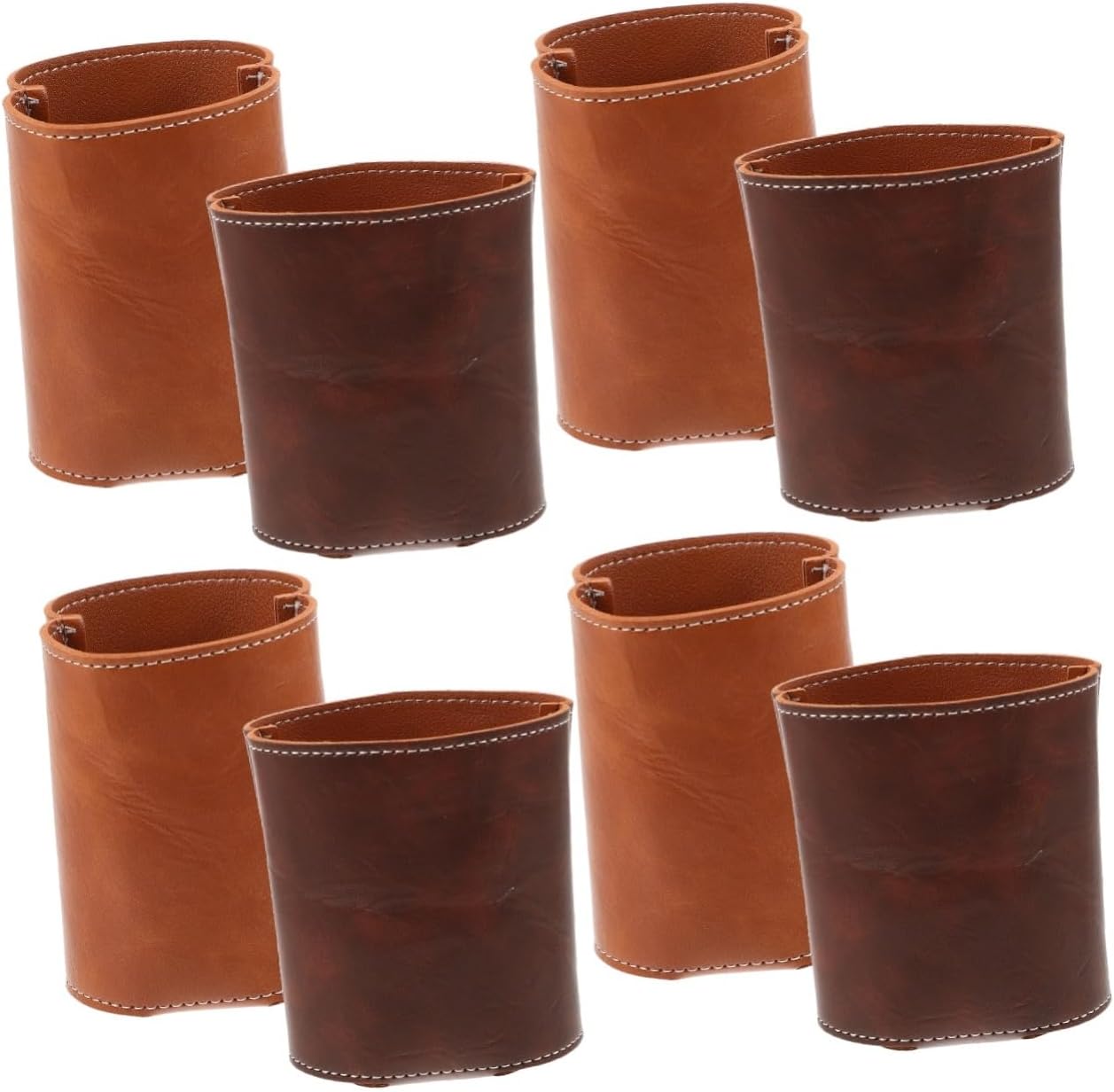 Zerodeko 4pcs PU Leather Beer Can Cooler Set