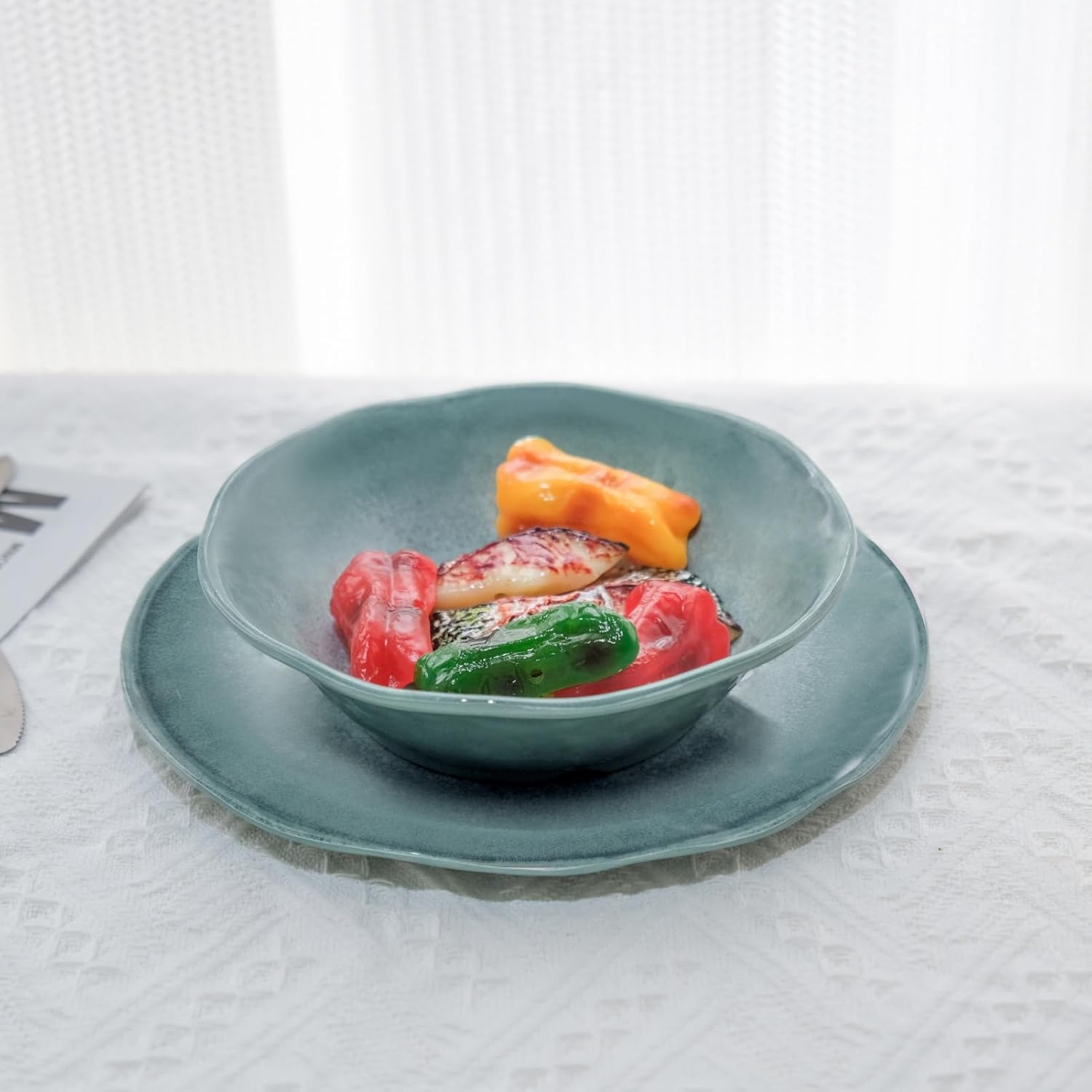 Miss Yip Melamine Dinnerware Set for 4 12 Pcs Durable Plates Bowls