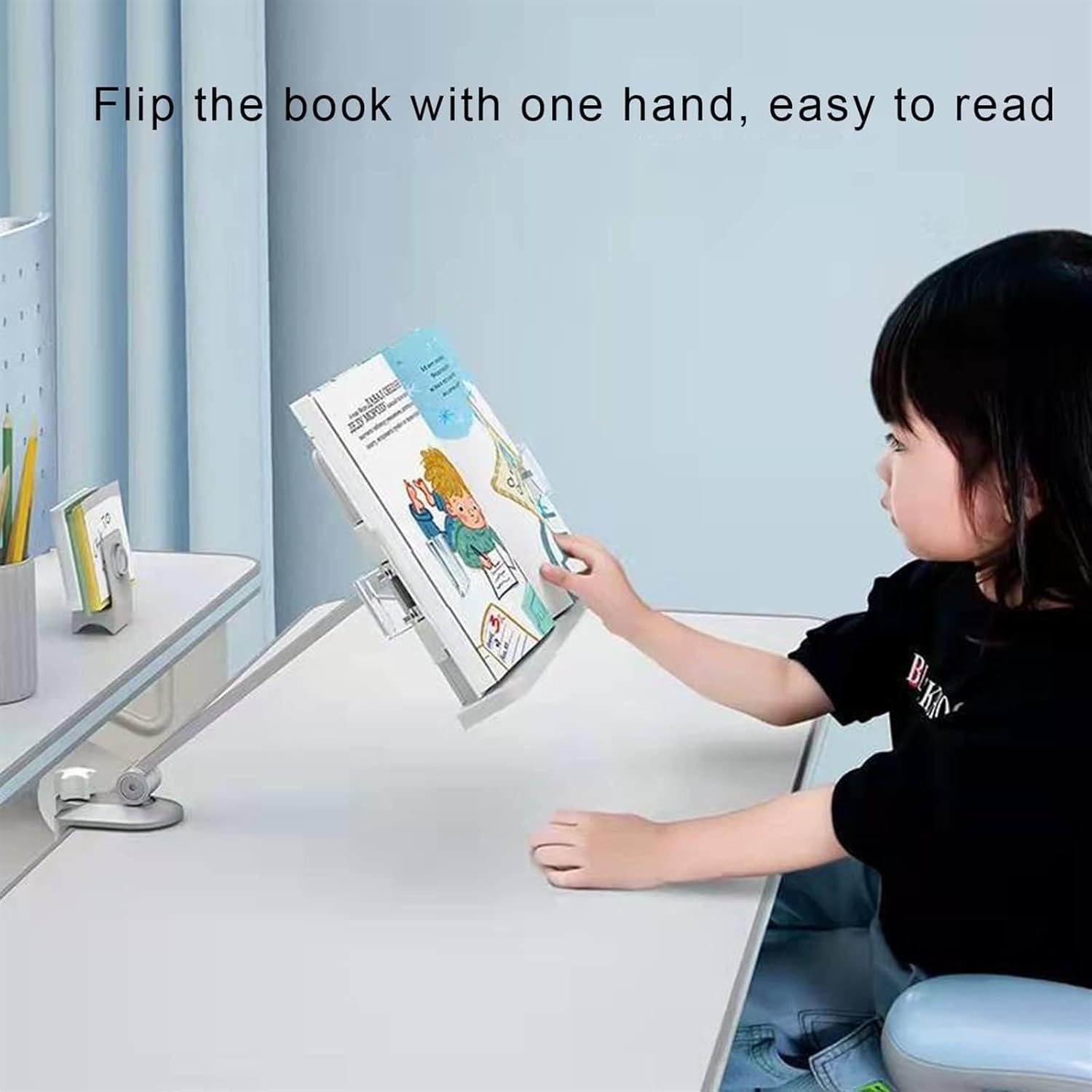 Adjustable Book Stand with Clamp 360 Rotating and 150 Angle