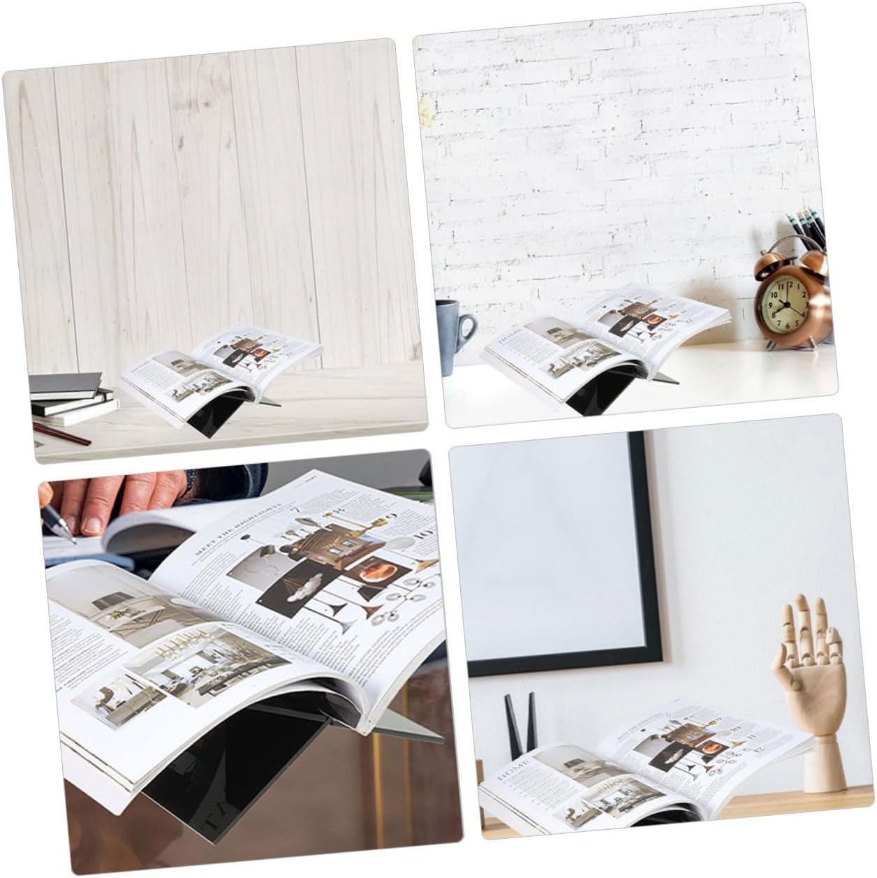 1 Set Acrylic Cookbook Stand Book Holder Kitchen Display