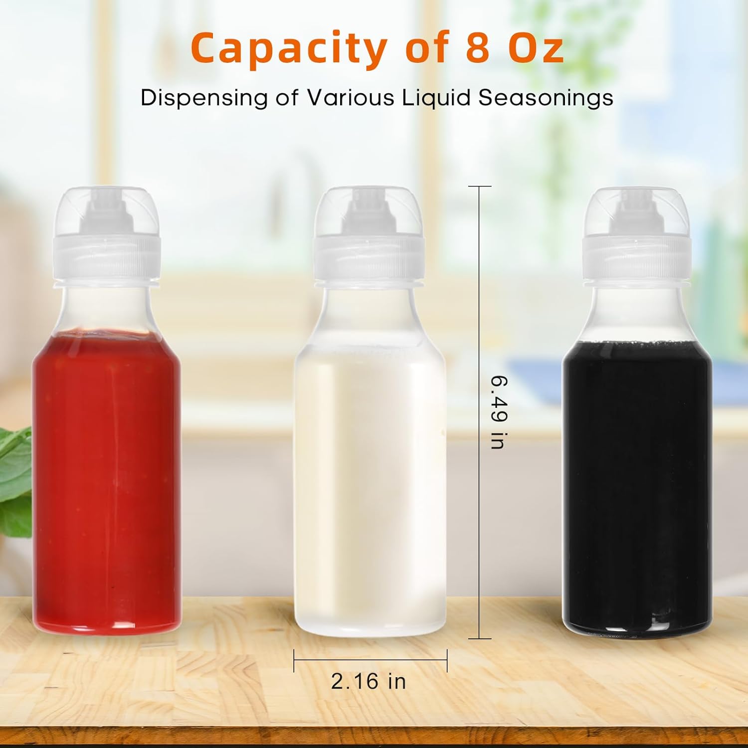 VOOCAT 8 oz Condiment Squeeze Bottles Set of 4