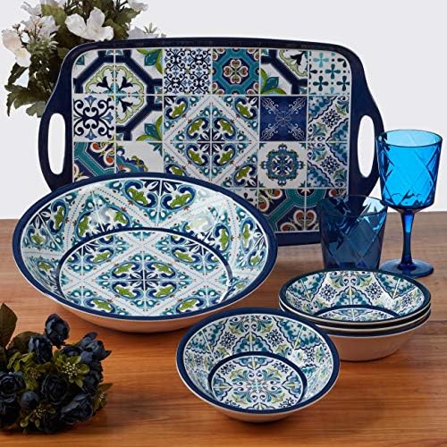 Certified International Mosaic Melamine Dinner Plates Set of 6 1