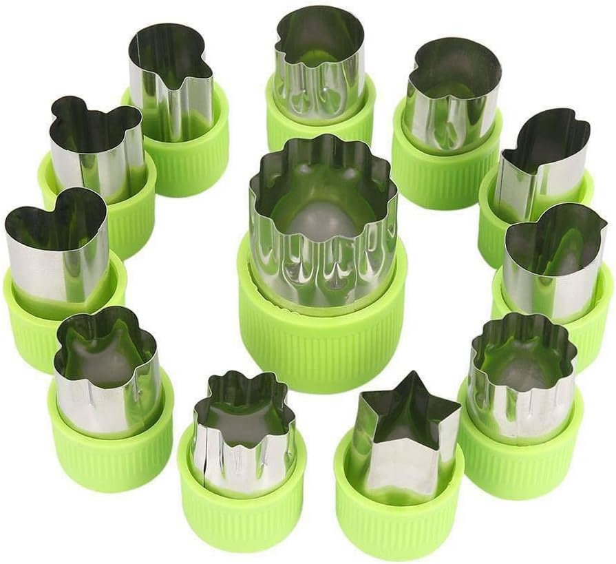 12Pcs Vegetable Cut Flower Mould Set for Kitchen