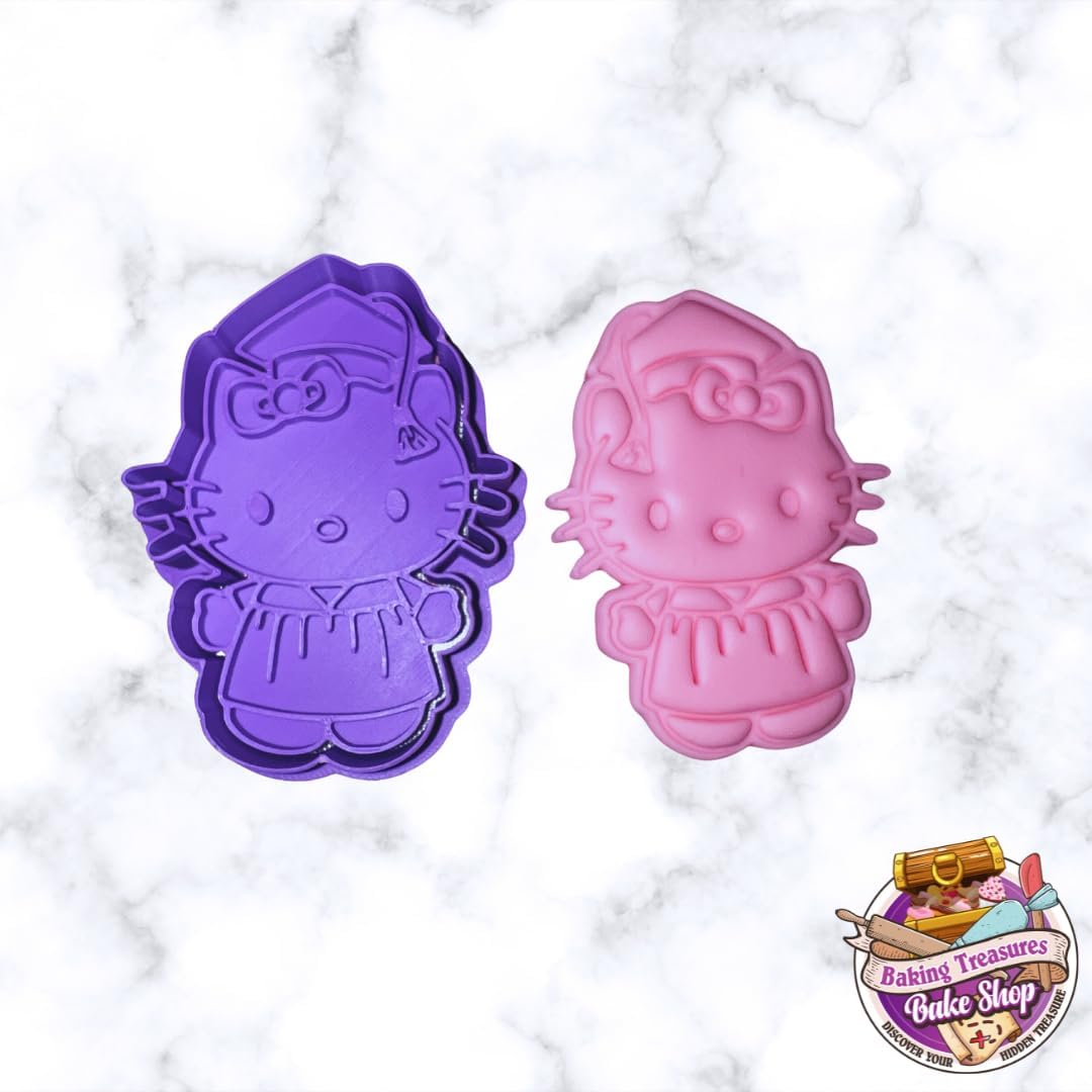 Graduation Cookie Cutters with HK KITTY Stamp Set