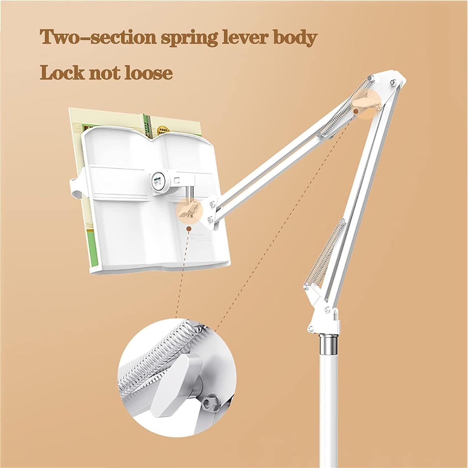 Adjustable Tablet Floor Stand for Comfortable Reading and Cooking 1