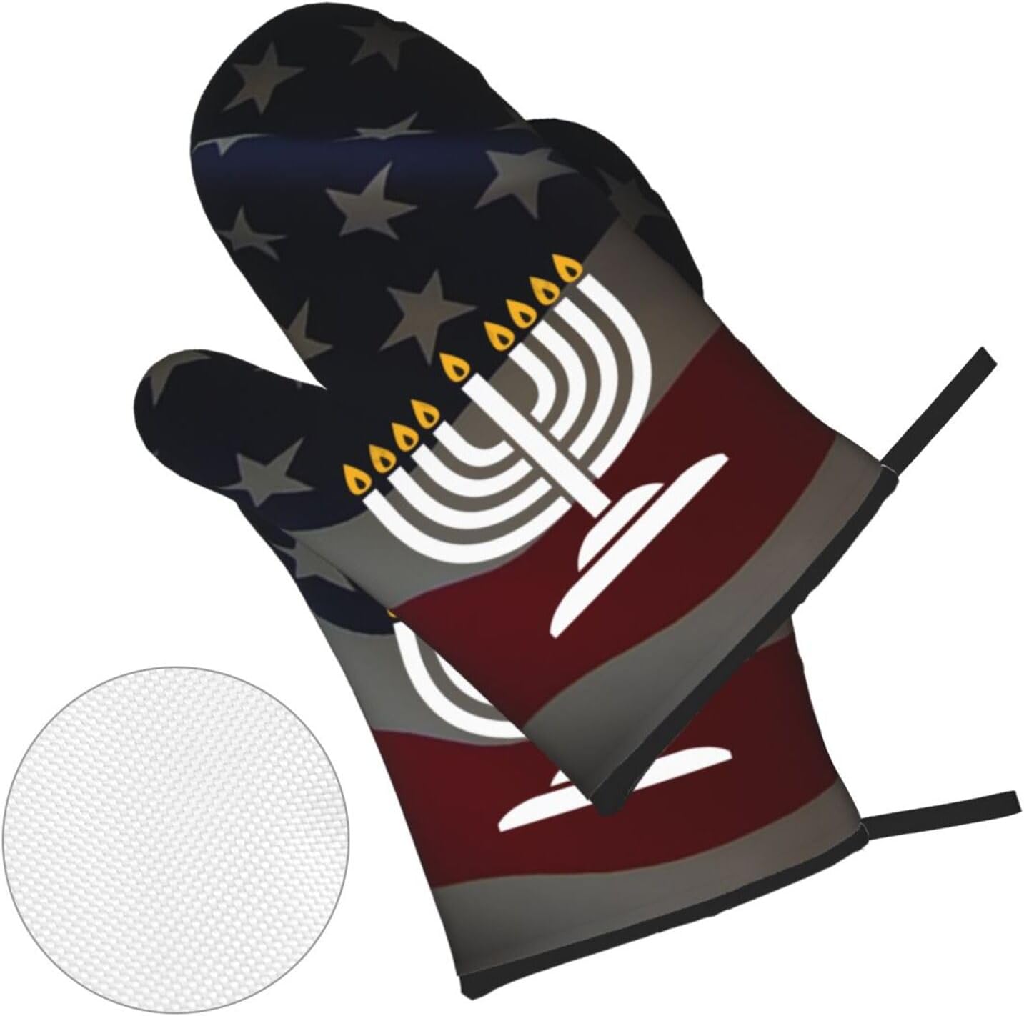 Happy Hanukkah Oven Mitts and Pot Holders Set 4 PCS 1