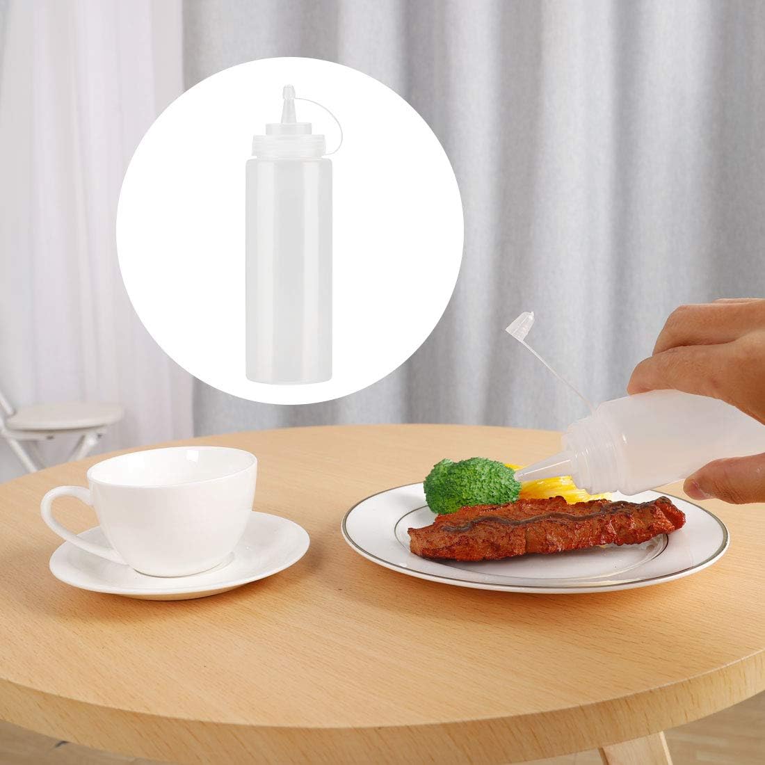 Uxcell 8oz Squeeze Bottle with Cap for Condiments and Kitchen Use