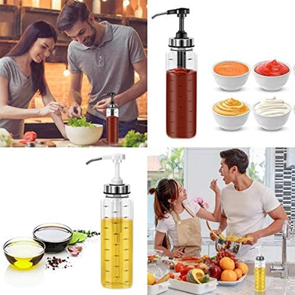 GERUSE Sauce Squeeze Bottle Set 2 Pack 17 Oz No Drip