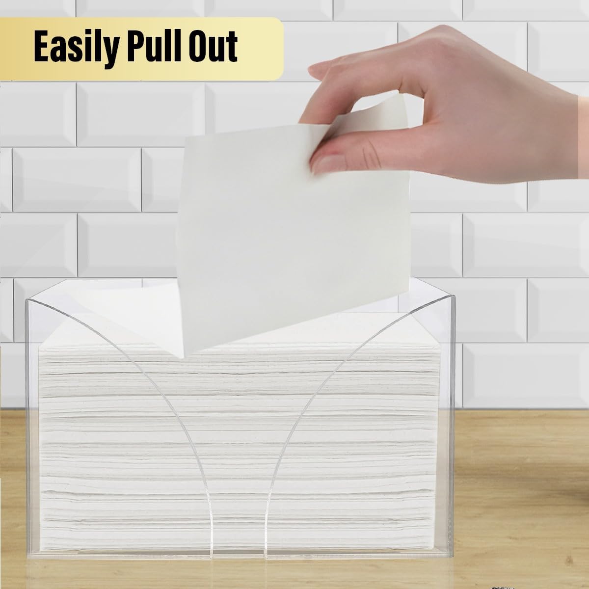 Fete Clear Acrylic Paper Towel Dispenser for Countertop