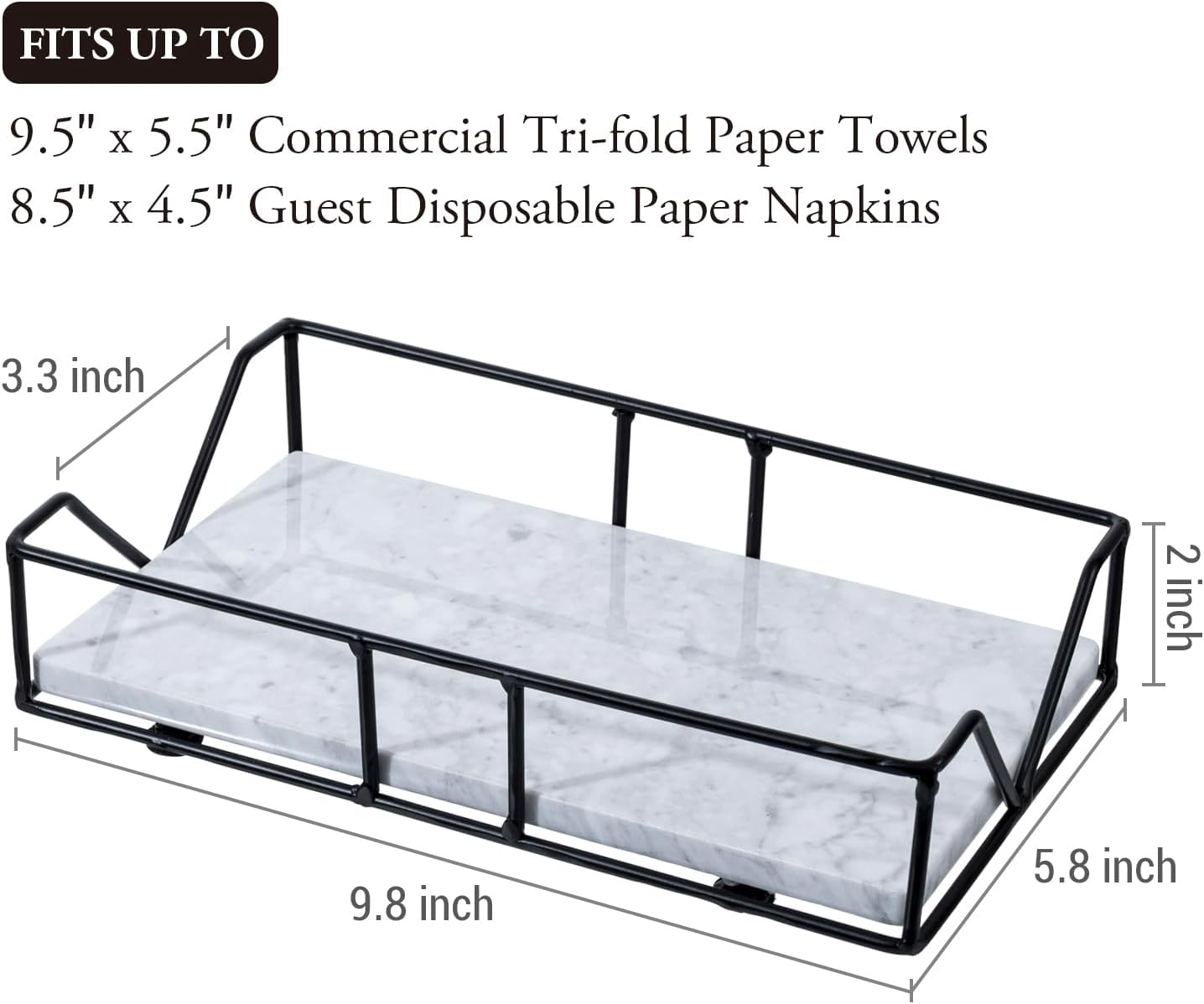 MyGift Deluxe Paper Towel Holder with Marble Base
