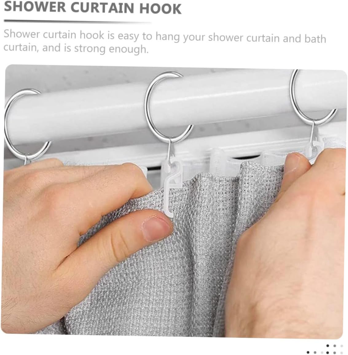 MAGICLULU 50pcs Plastic Curtain Hooks Easy Install Remove