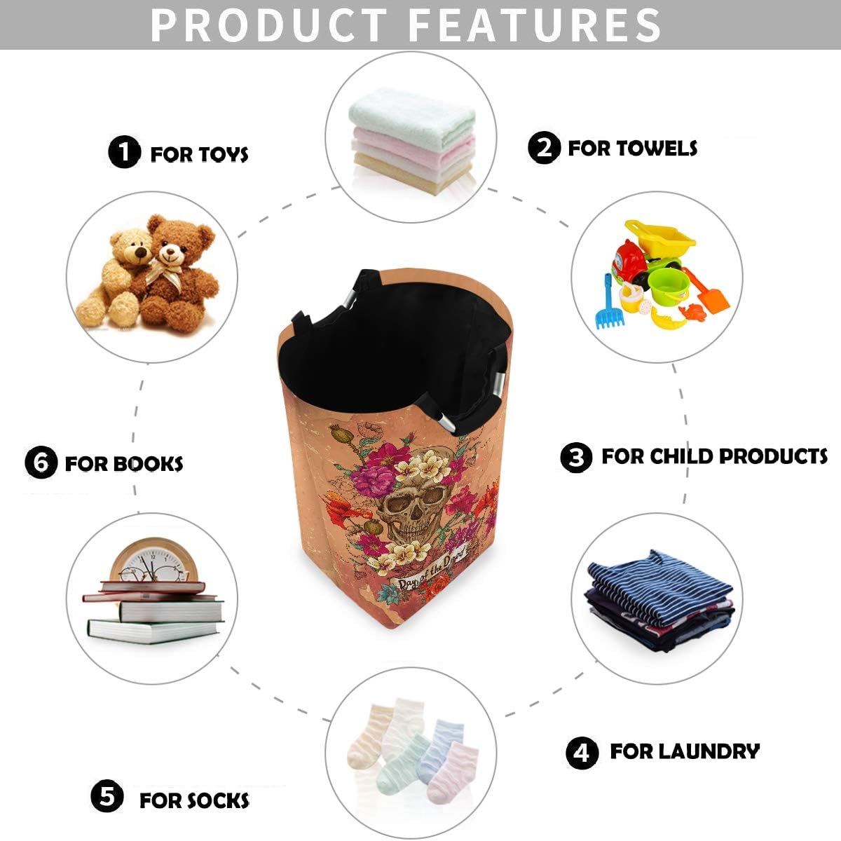 visesunny Foldable Laundry Hamper with Handle 1