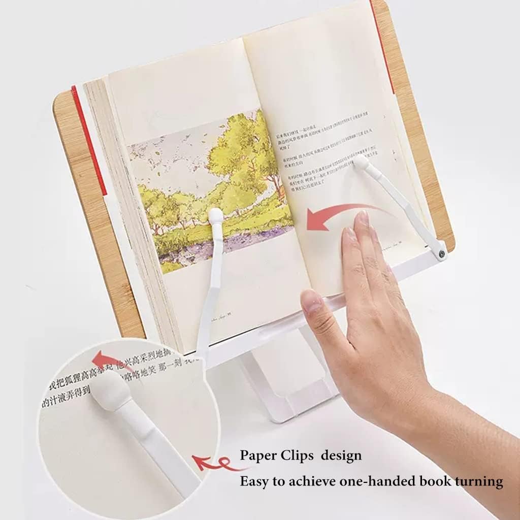 Adjustable Height Wooden Floor Stand for Books Laptops
