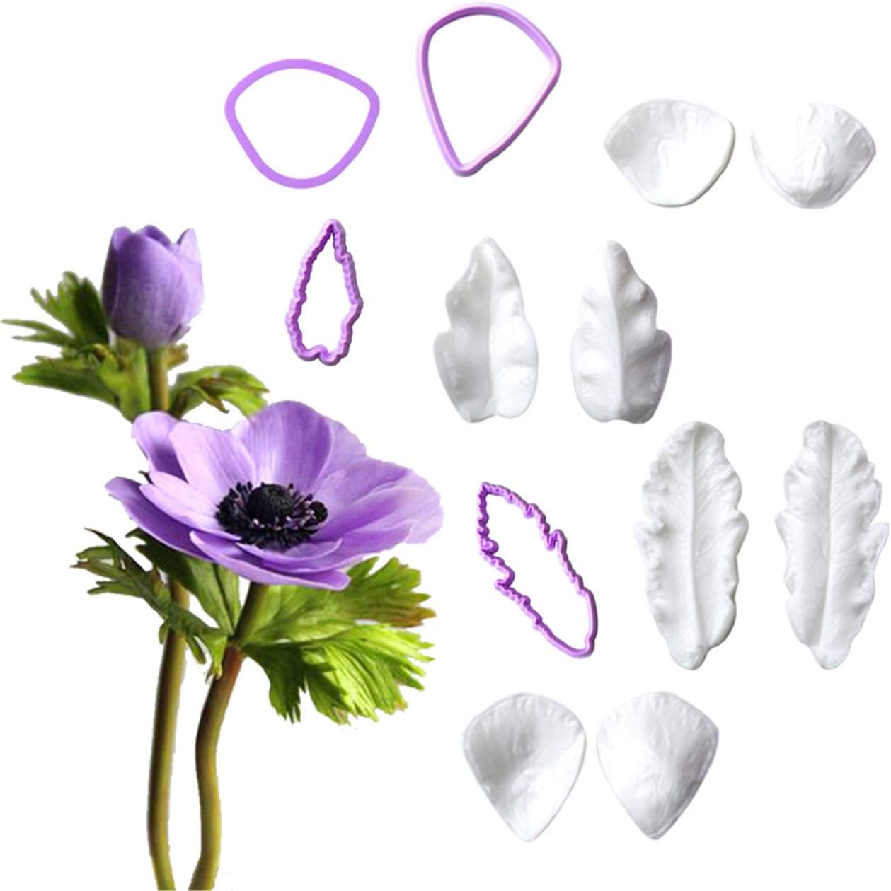 GGW Anemone Fondant Mold Set 12PCS