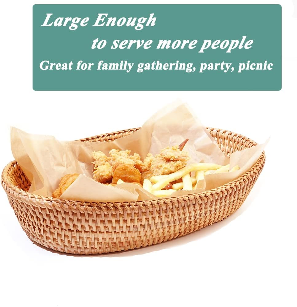 Afiaiwei 126 Inch Wicker Bread Serving Basket