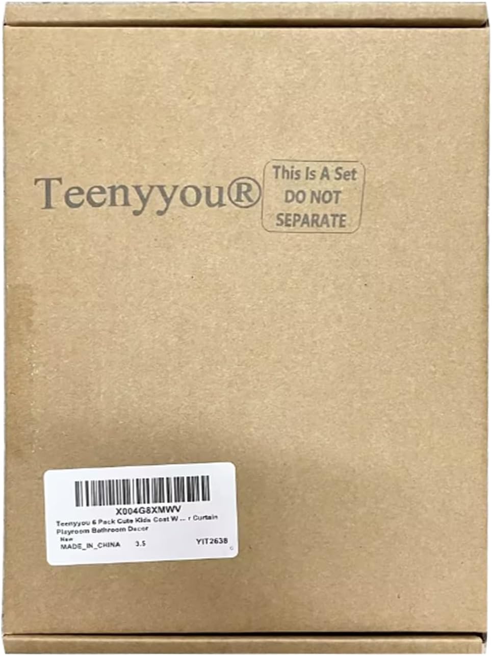 Teenyyou 6 Pack Nordic Style Wooden Wall Hooks