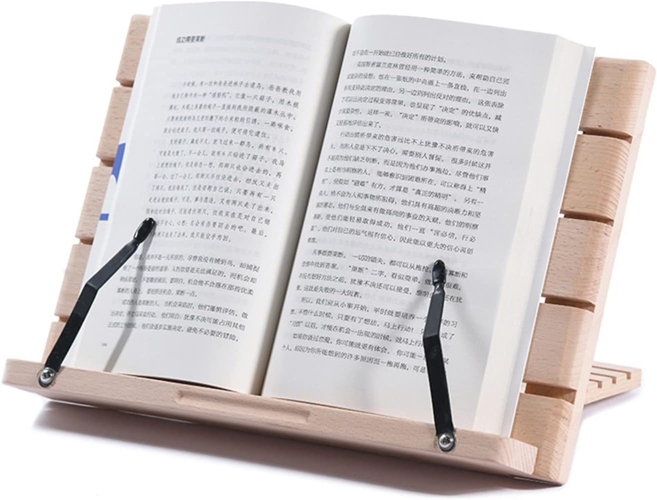 Adjustable Foldable Cookbook Stand with Page Clips