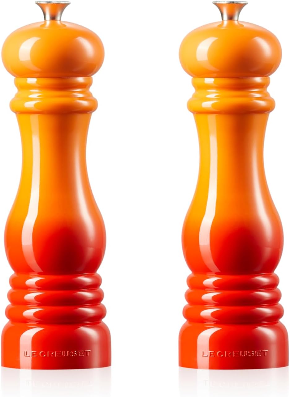 Le Creuset Salt and Pepper Mill Set 8-Inch Flame