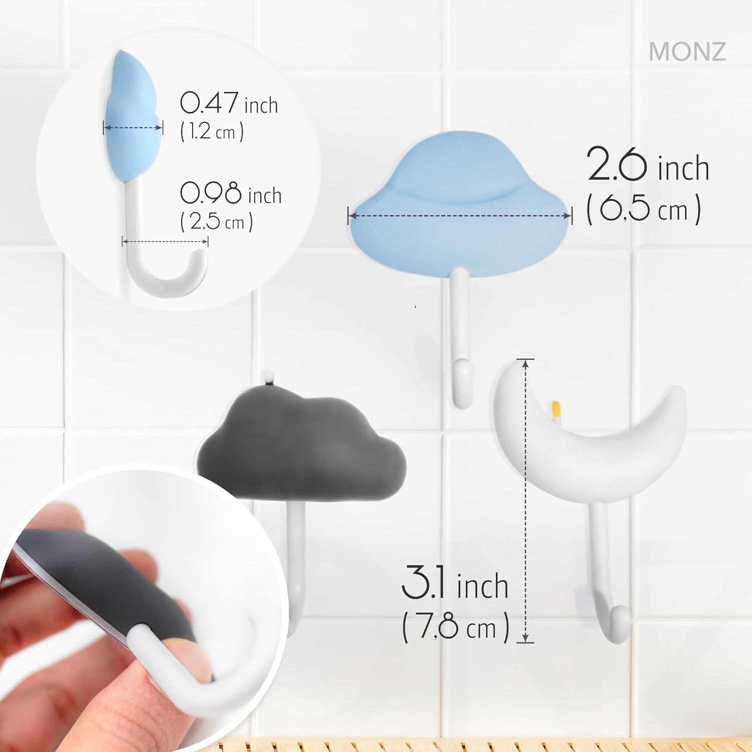 Monz Cute Hooks for Kids Room and Bathroom 1