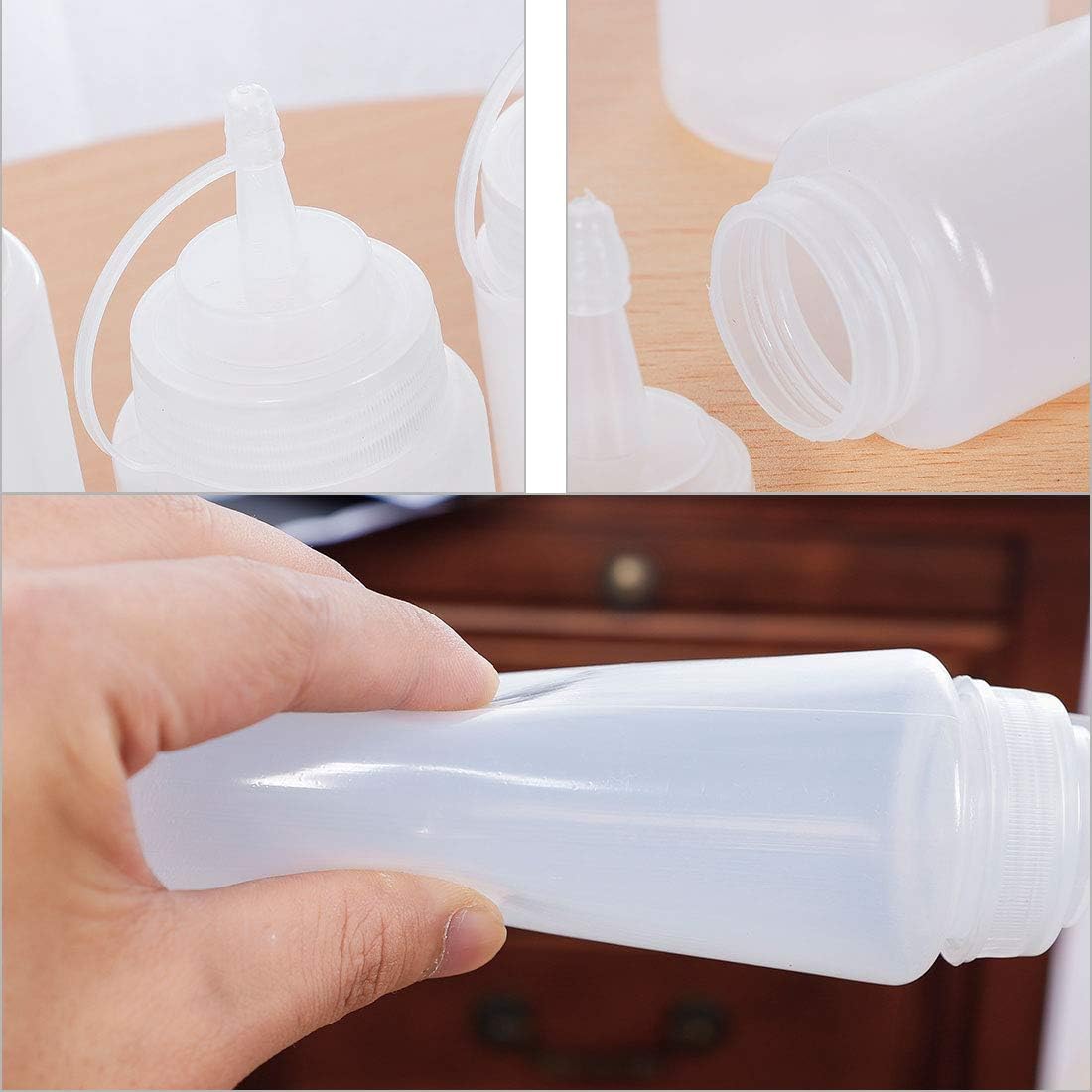 Uxcell 8oz Squeeze Bottle with Cap for Condiments and Kitchen Use