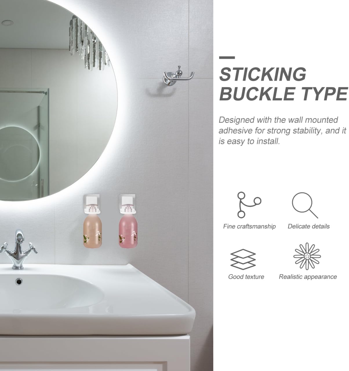 Cabilock 20Pcs Traceless Shower Gel Hanging Racks
