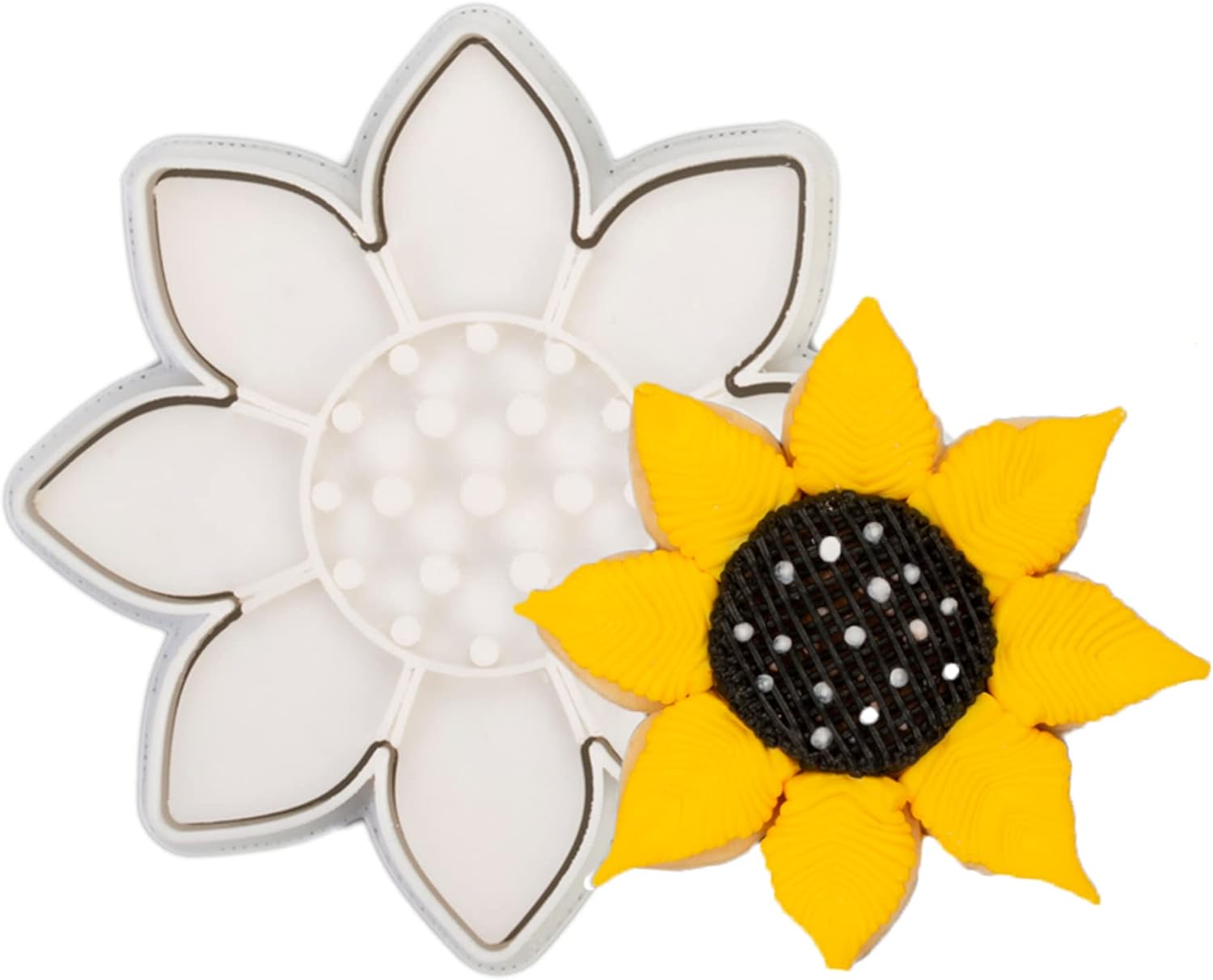 Flycalf Sunflower Cookie Cutter with Plunger Stamp