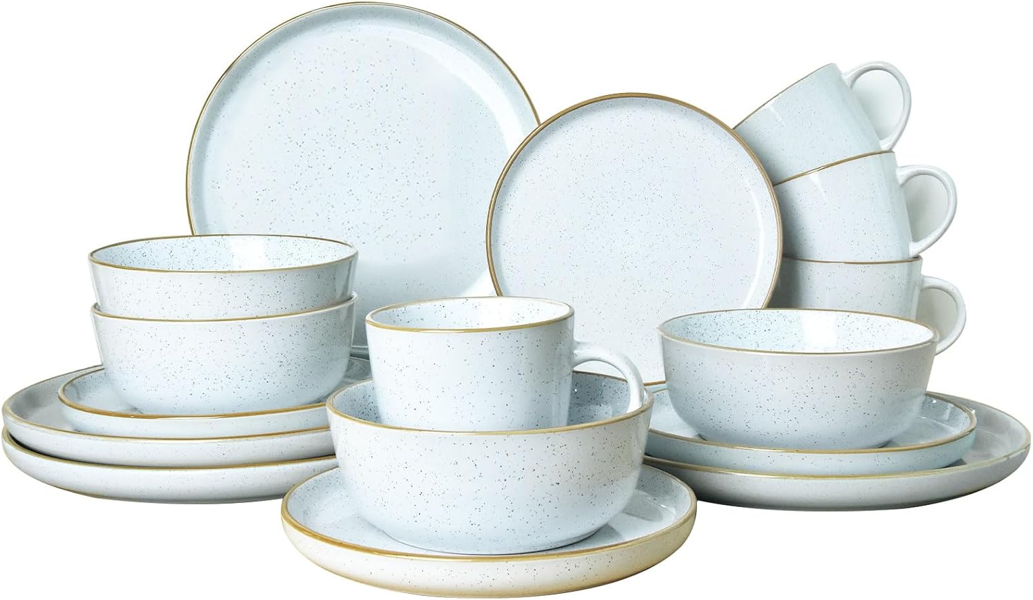 BOLIWANAY 16-Piece Ceramic Dinnerware Set for 4 1