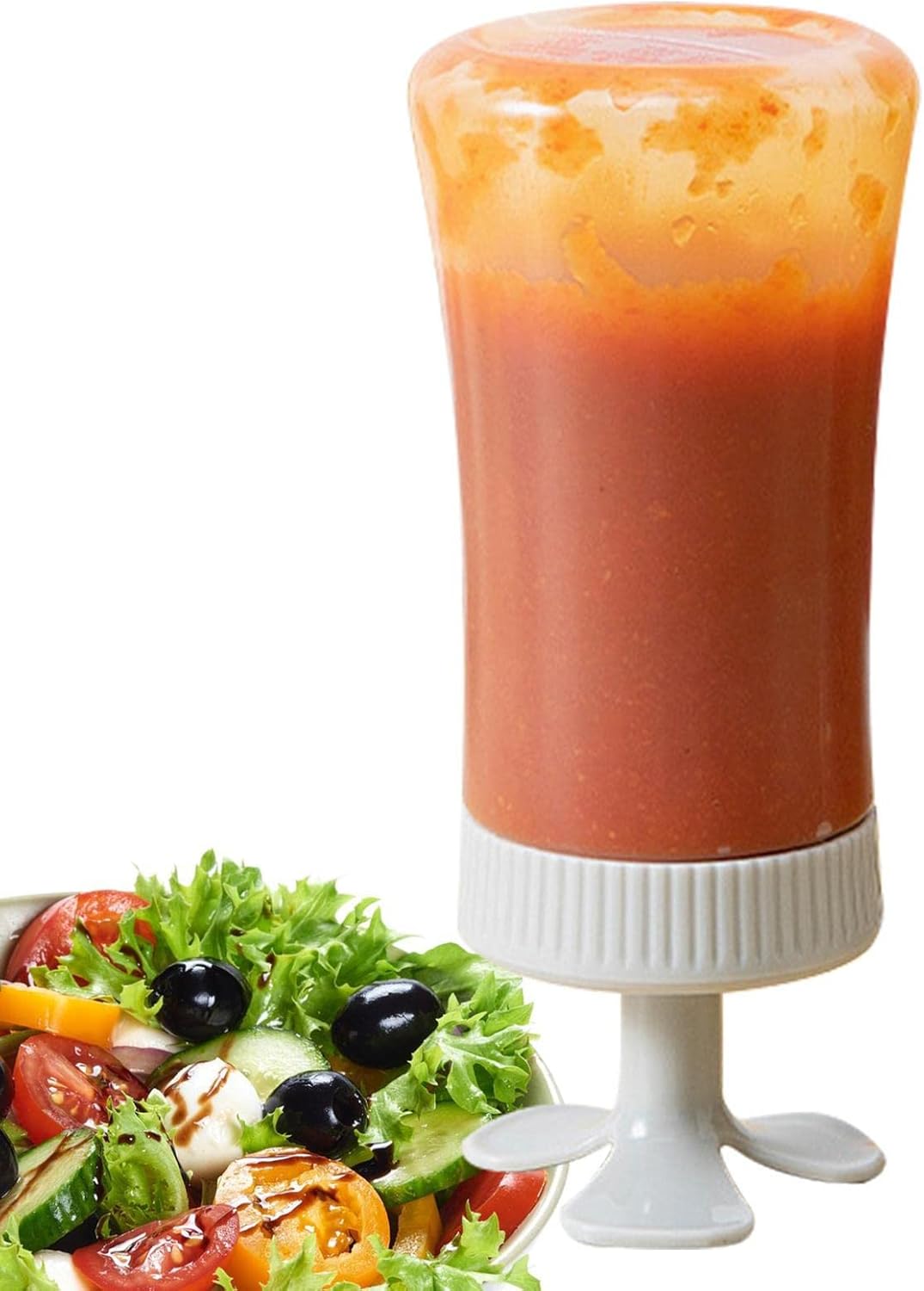 Tmay Squeeze Sauce Bottle with Inverted Design and Non-Spill Tip
