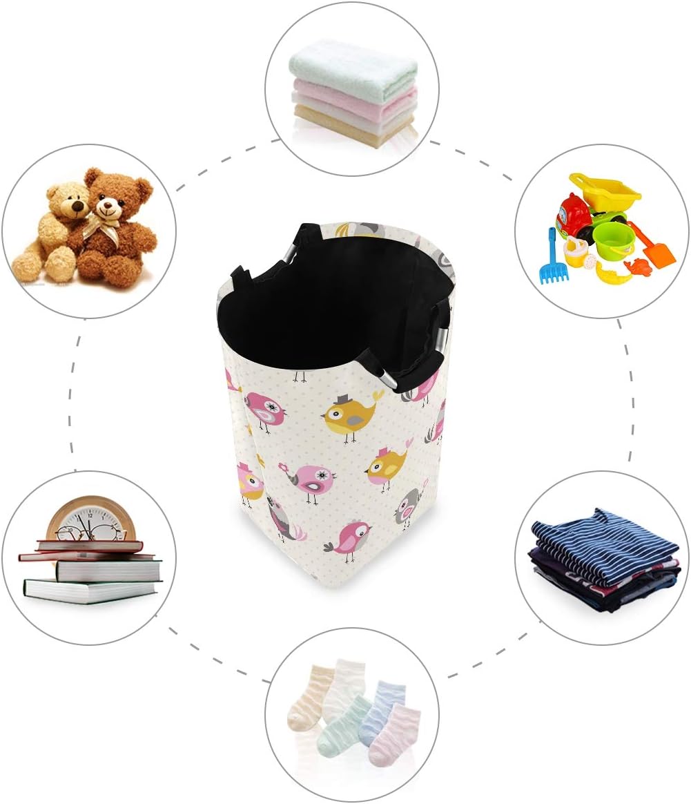 MOYYO Colorful Birds Foldable Laundry Basket