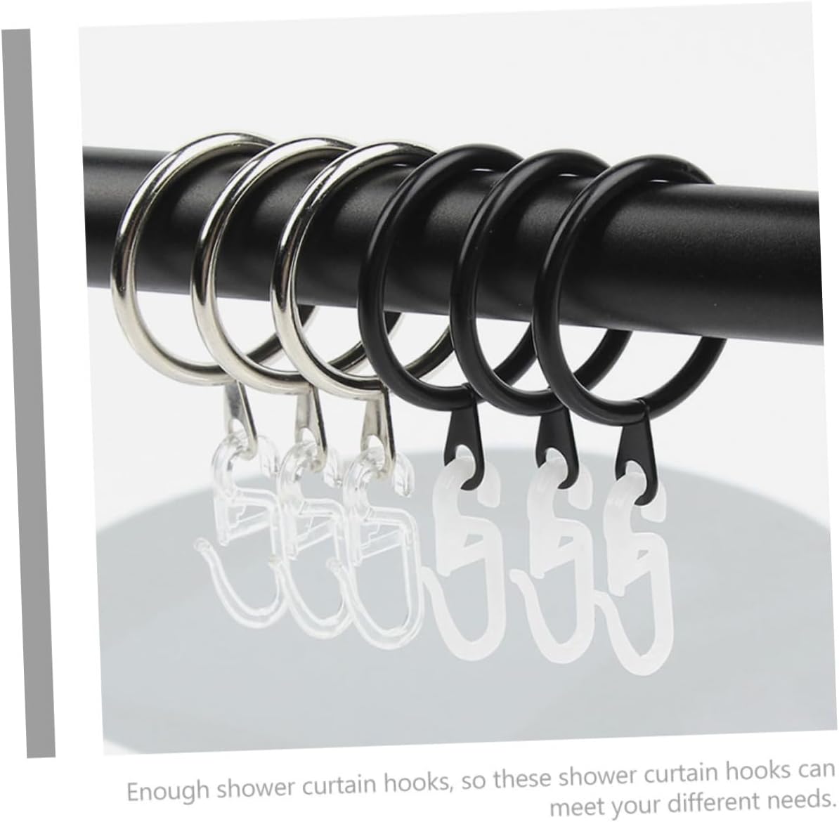 MAGICLULU 50pcs Plastic Curtain Hooks Easy Install Remove