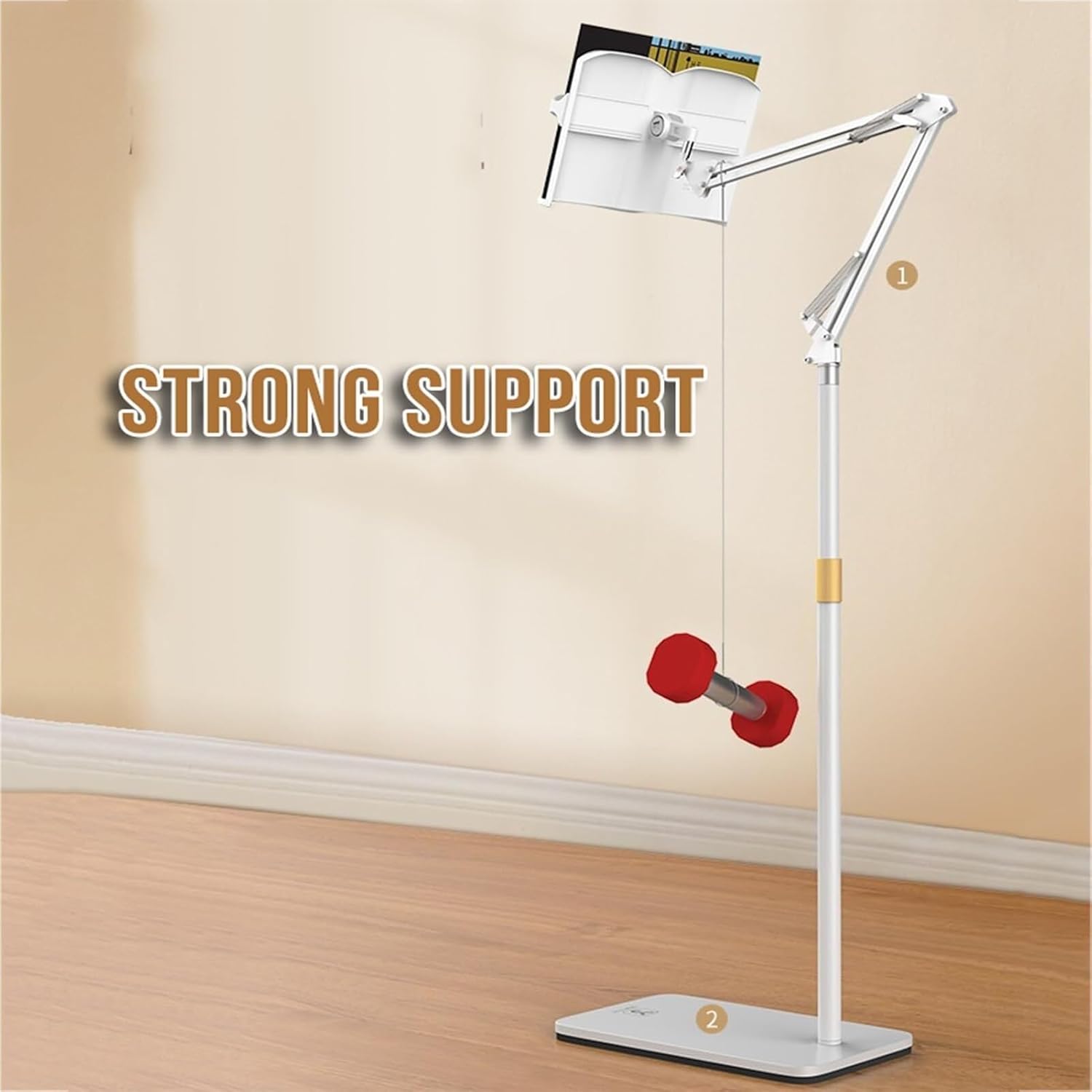 Adjustable Floor Stand with 180-Degree Rotatable Metal