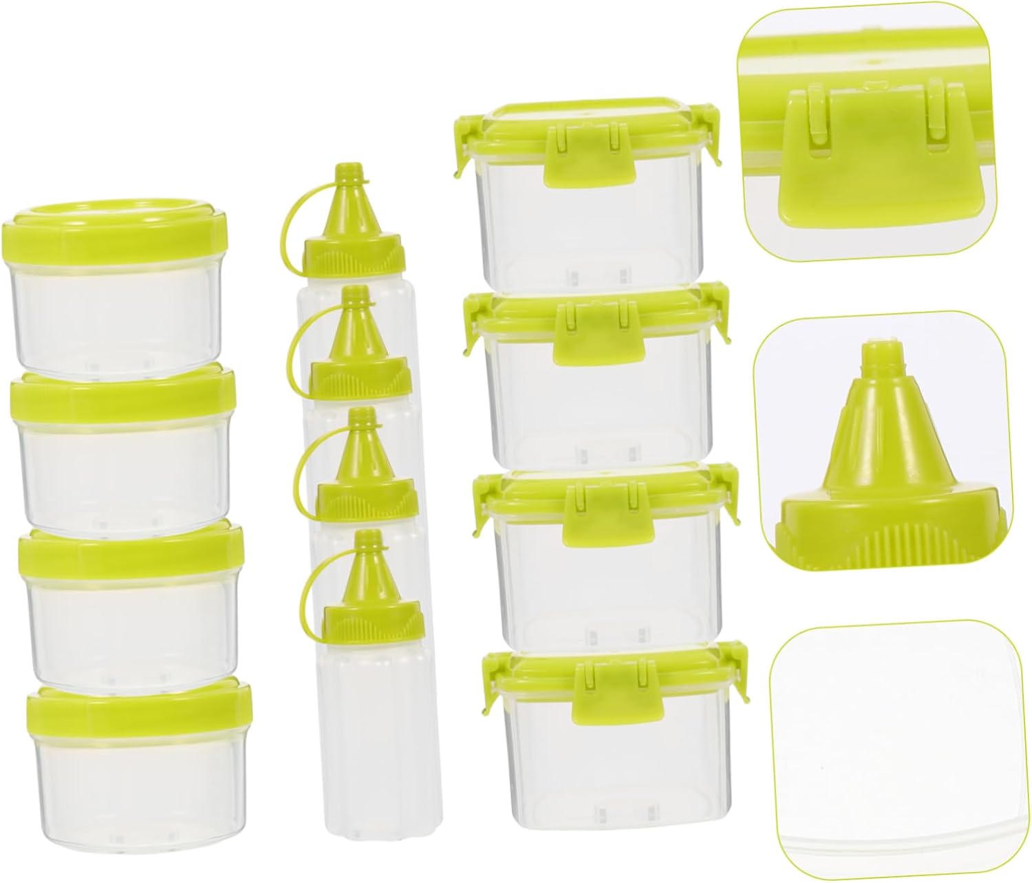 Ciieeo 12pc Set Square Sauce Bottles