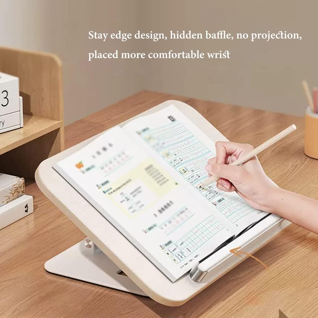 Adjustable Cookbook Stand with Spring Clips and EVA Pad