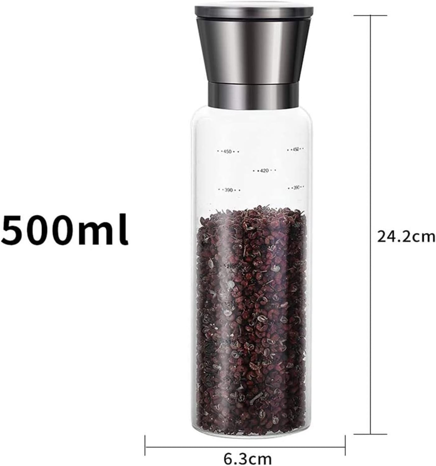 ZAEGO Refillable Pepper Mill Set Of 2 Silver
