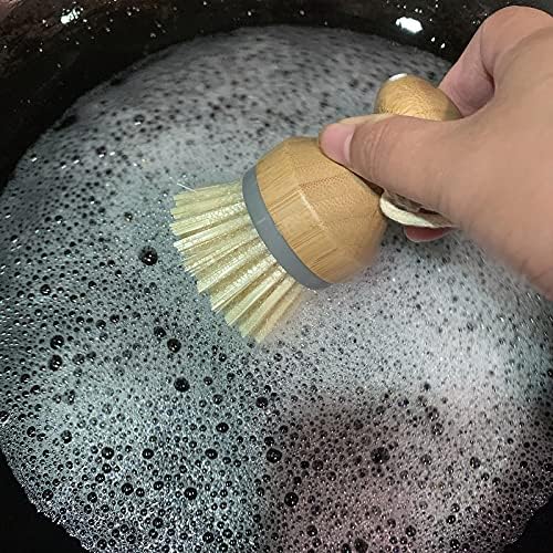 DREZUR Sicastar Mini Bamboo Dish Scrub Brush 2 Pack