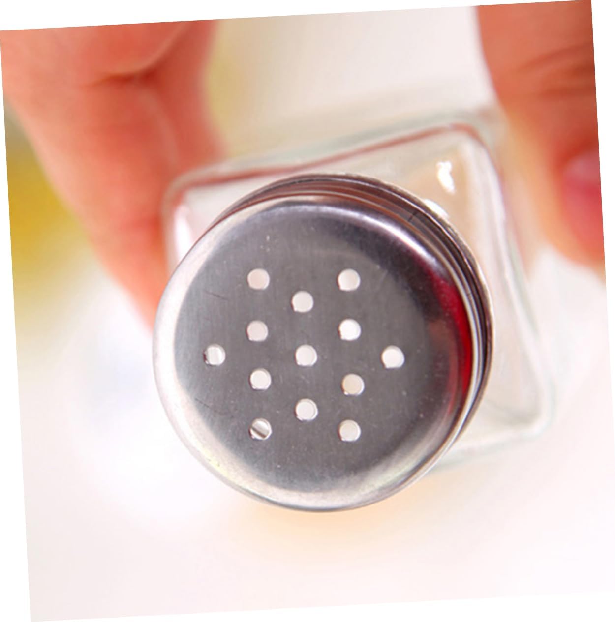 BIUDECO Square Glass Condiment Bottles with Screw Lid
