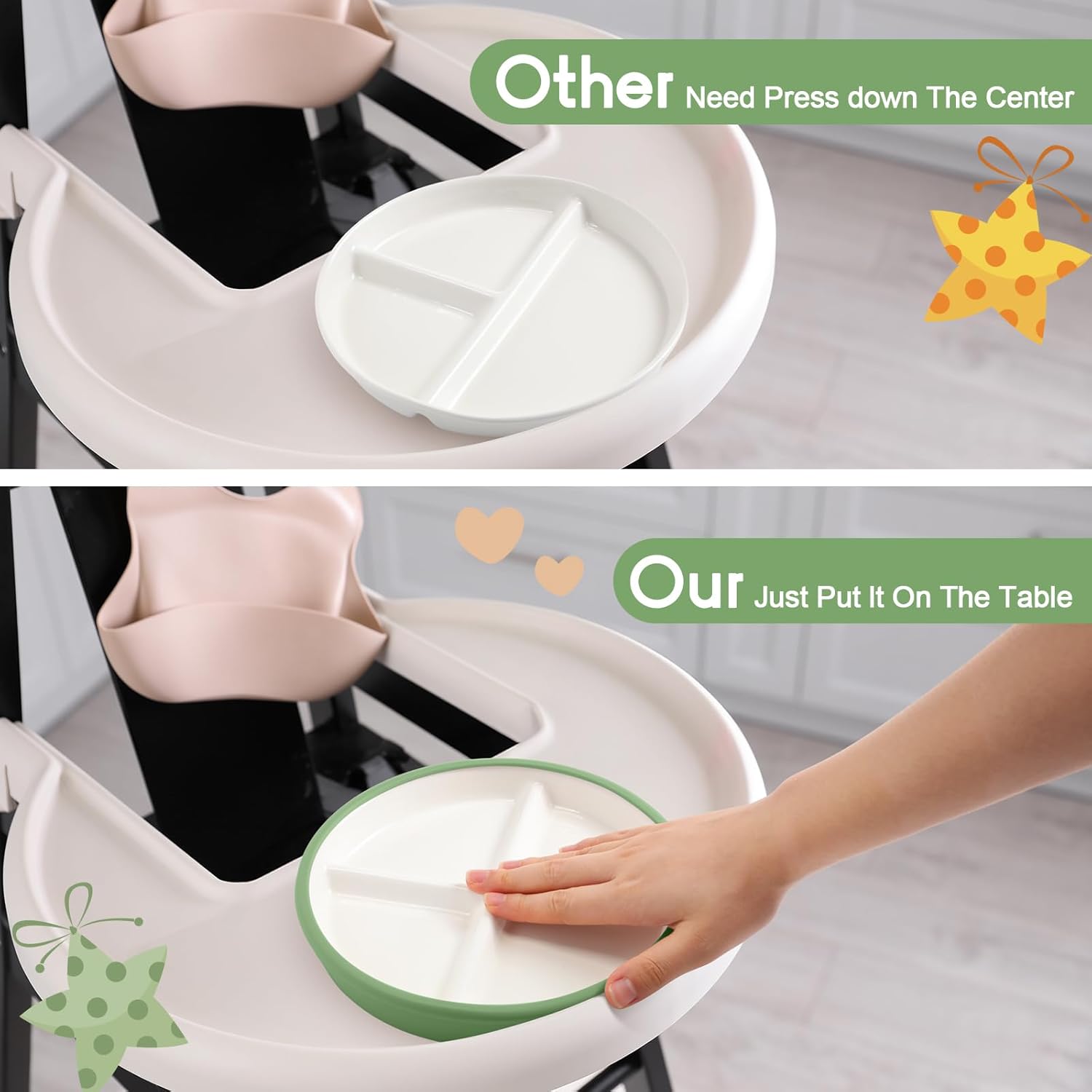 Teenyyou 2 Pack Toddler Plates with Anti-Slip Silicone Sleeve