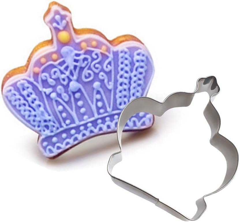 AK ART KITCHENWARE 3pcs Crown Cookie Cutter Set Stainless Steel Biscuit Tools