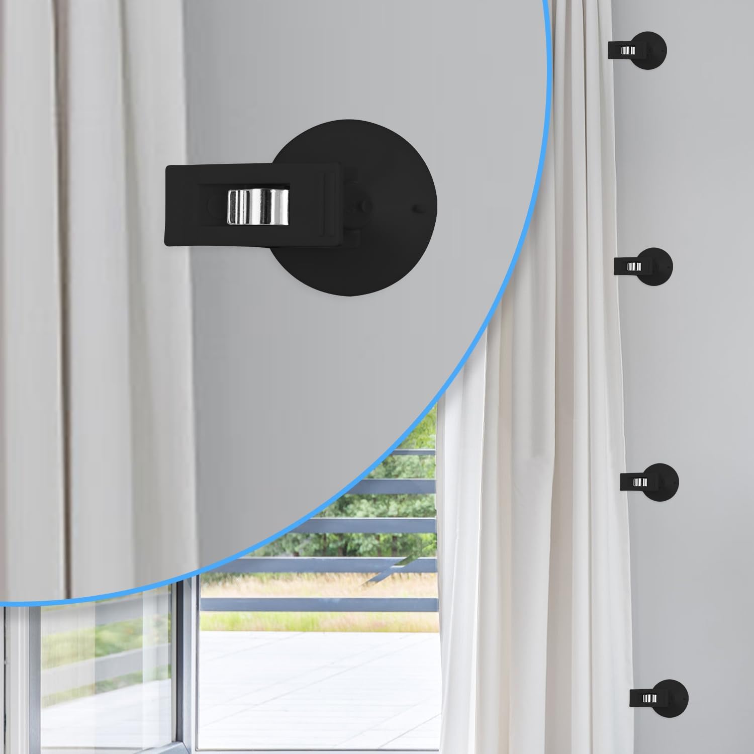 6PCS Suction Cup Shower Curtain Clips Holder for Bathroom Kitchen Refrigerator