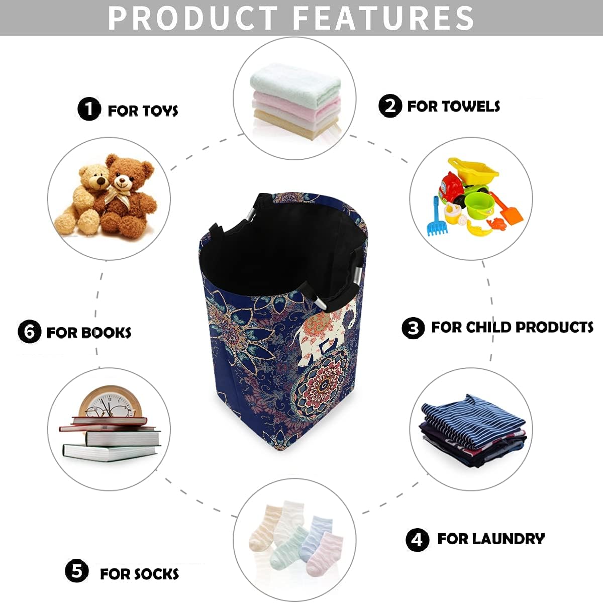 Visesunny Foldable Laundry Hamper with Waterproof Fabric 1