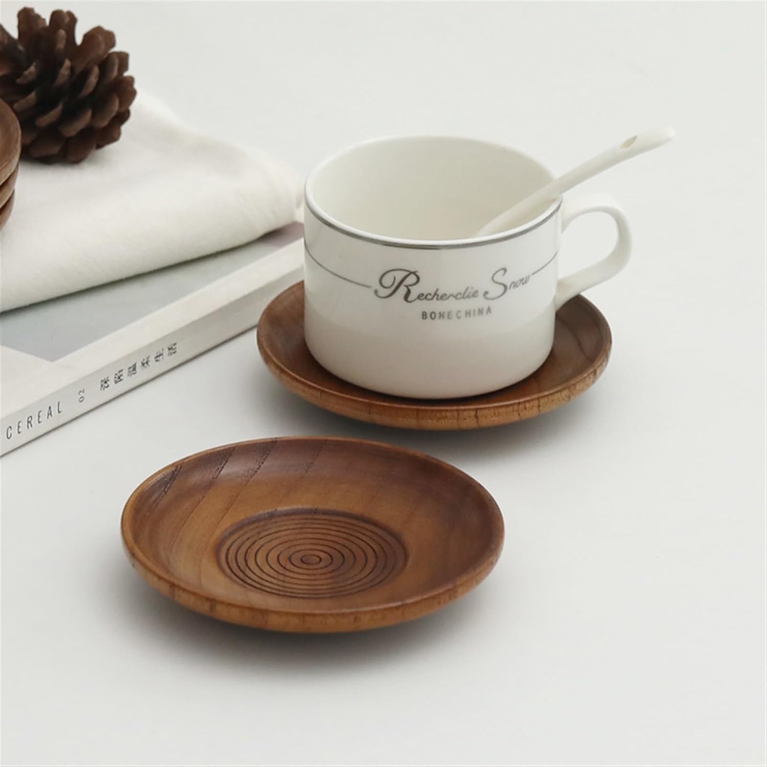 Solid Wood Wine Glass Deli Topper with Coaster Holder 5pcs