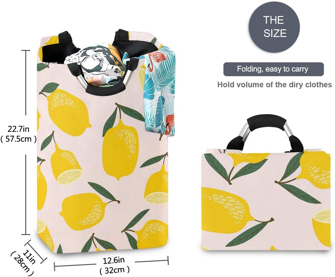 MOYYO Trendy Lemons Laundry Basket Foldable