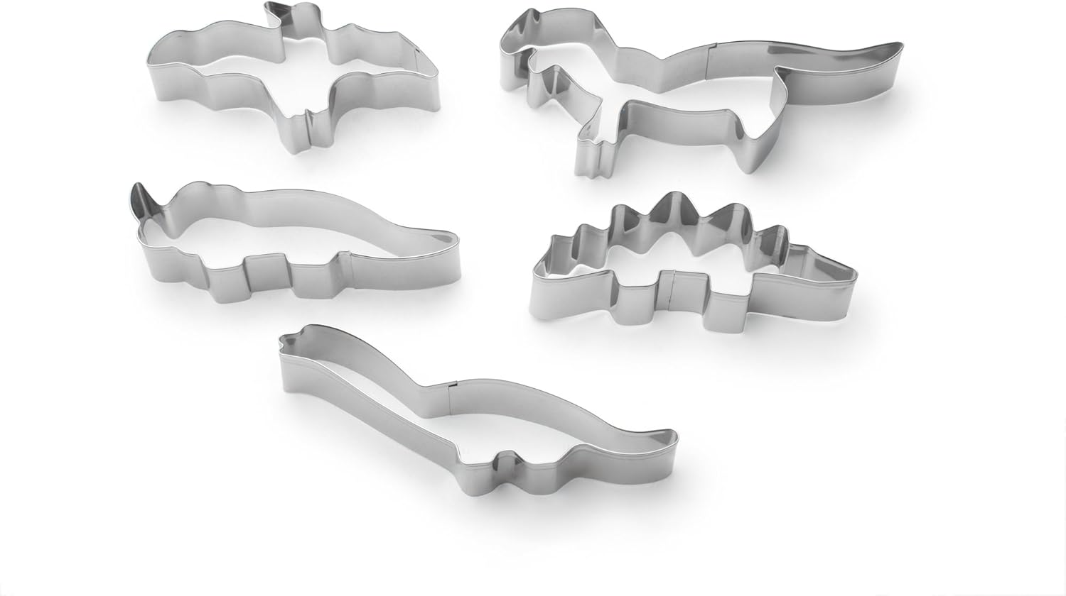 Fox Run Science Cookie Cutter Set of 5 Dinosaur Silver 1