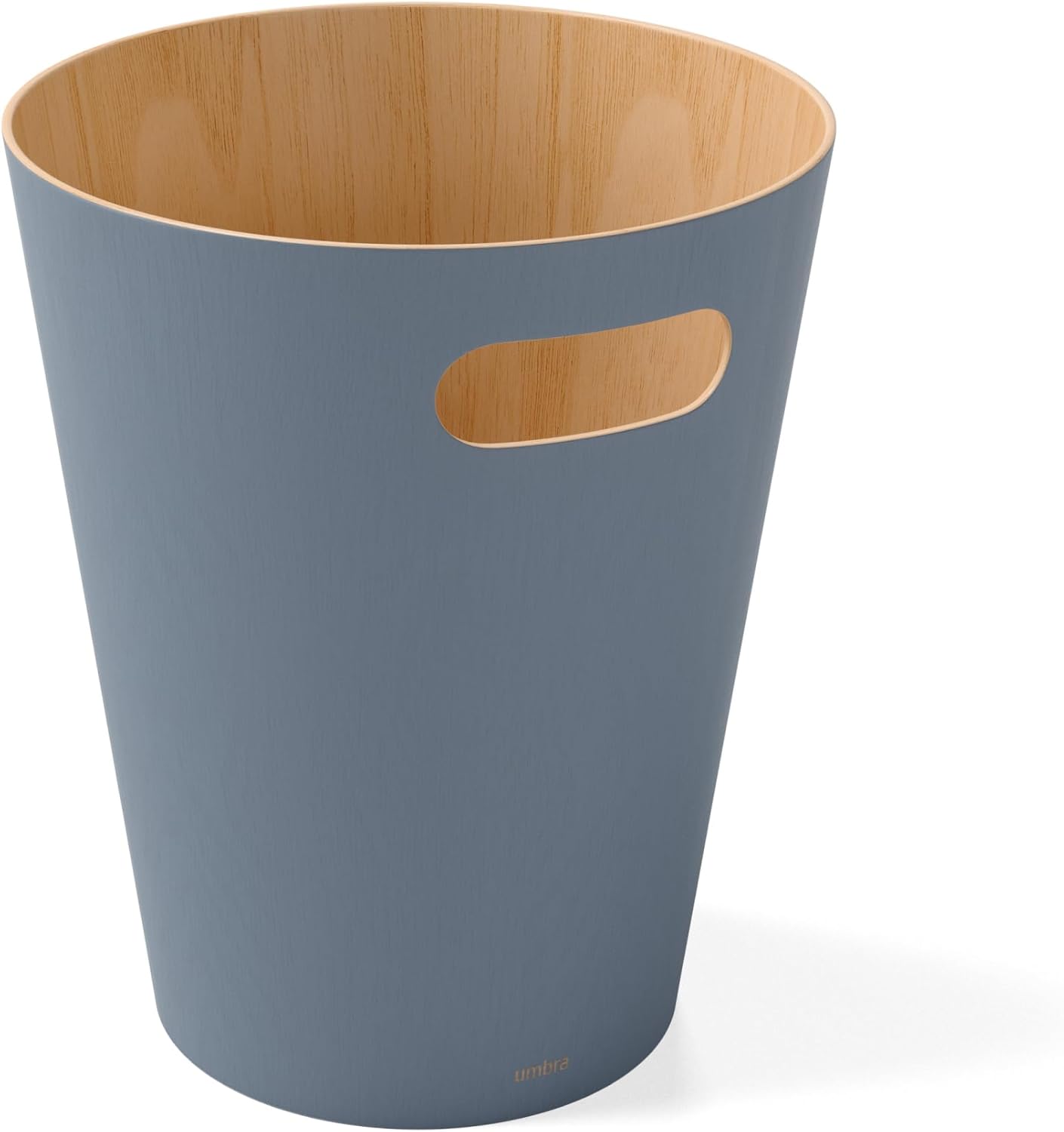 Umbra Woodrow 2-Gallon Wooden Trash Can Slate Blue
