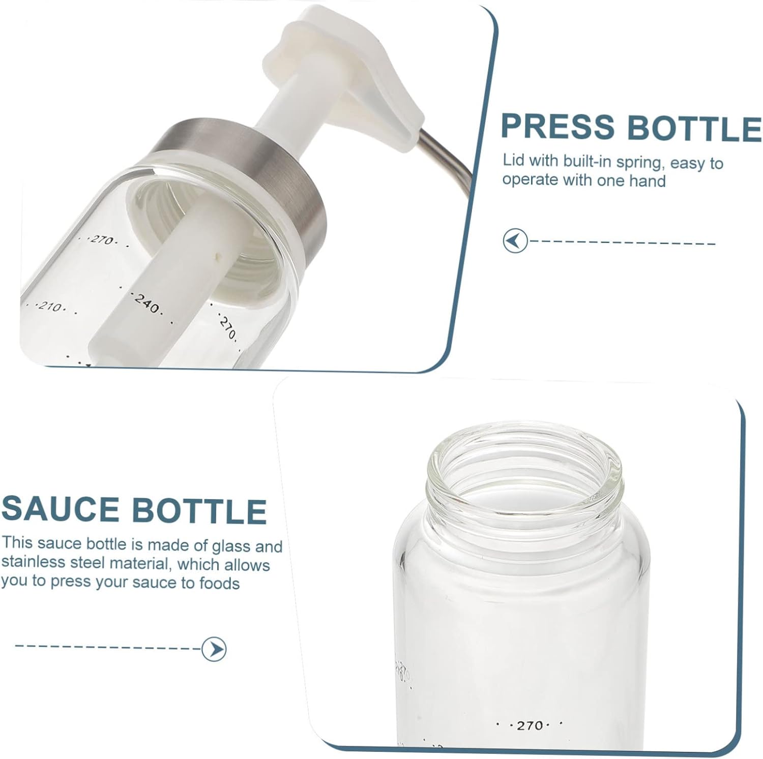 Luxshiny 300ml Squeeze Sauce Bottle for Home Kitchen
