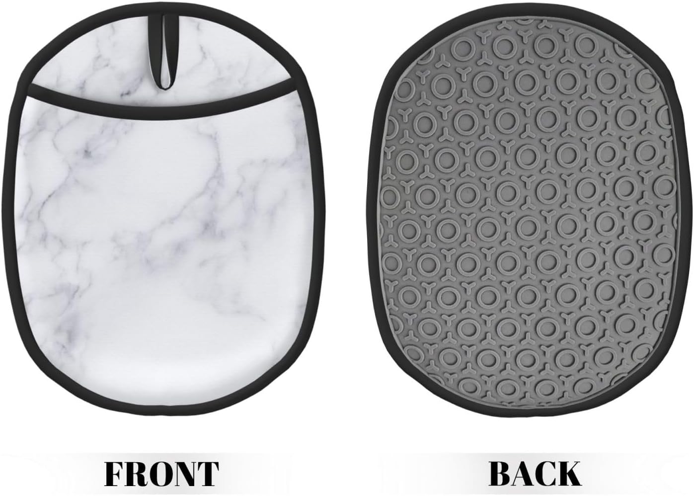 White Marble Silicone Oven Mitts 2 Pack