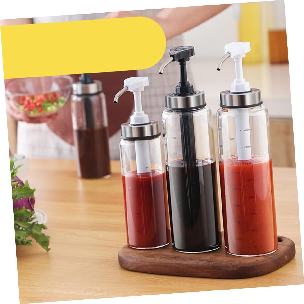 Zerodeko 500ml Condiment Squeeze Bottle with Spring Lid