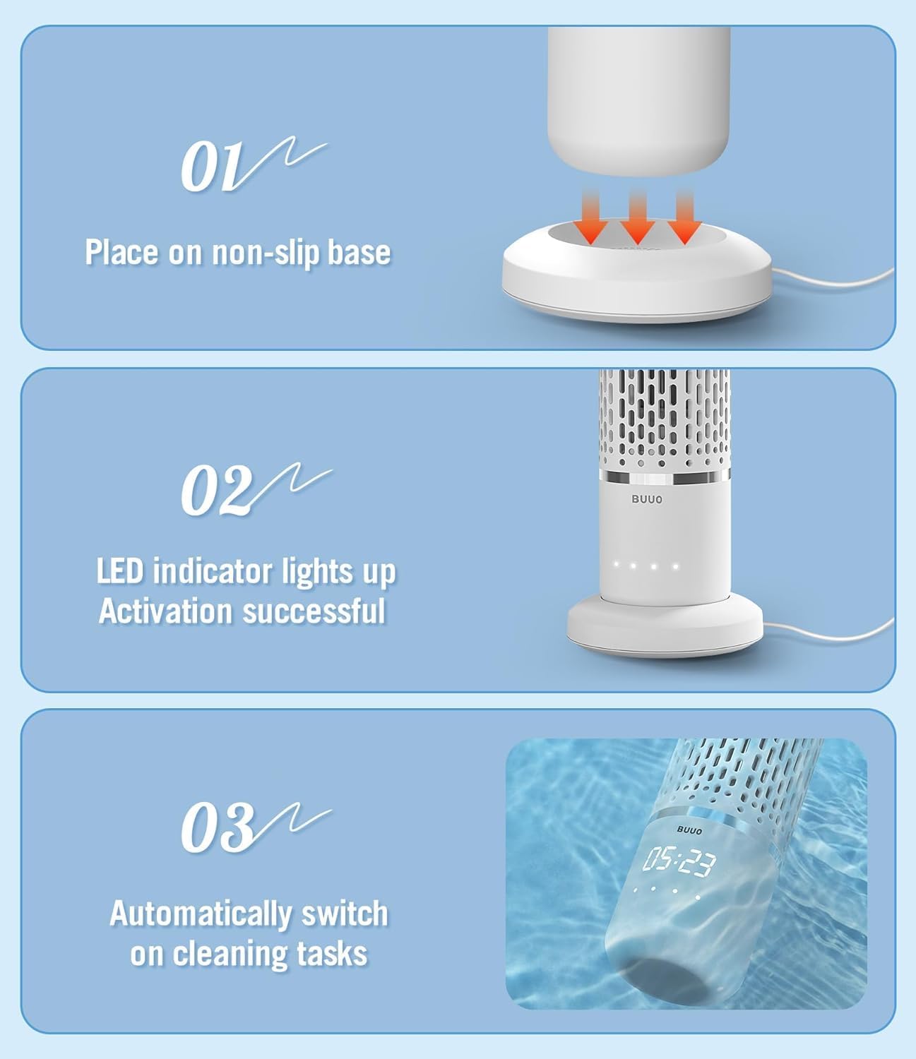 BUUO Fruit Veg Washing Machine with Hydroxyl Ion Tech