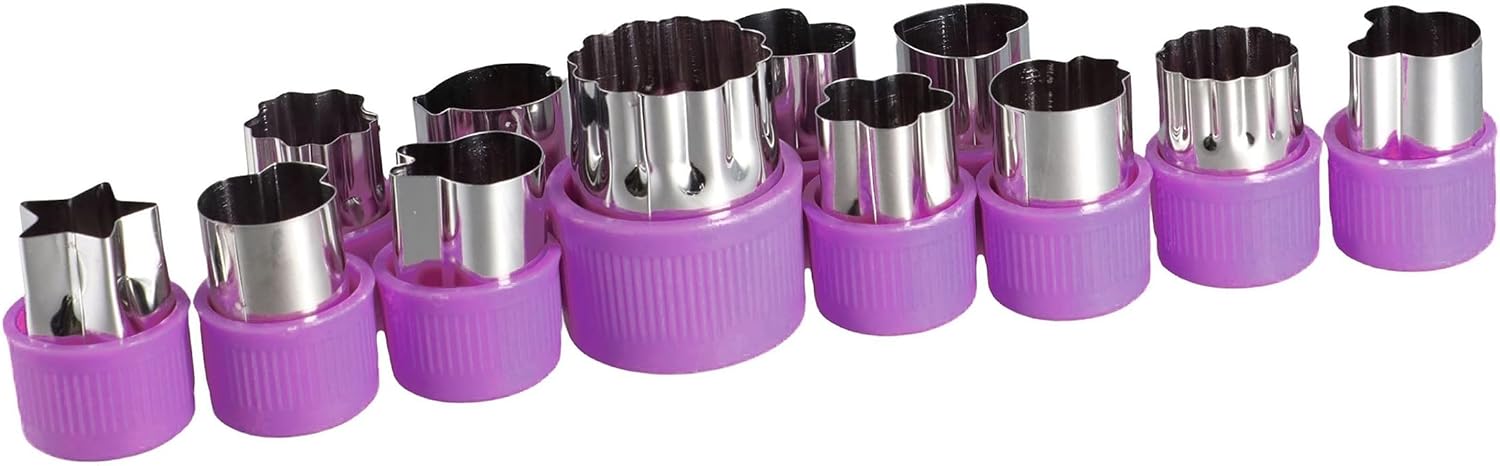 Pokinge 12Pcs Vegetable Flower Cutter Set