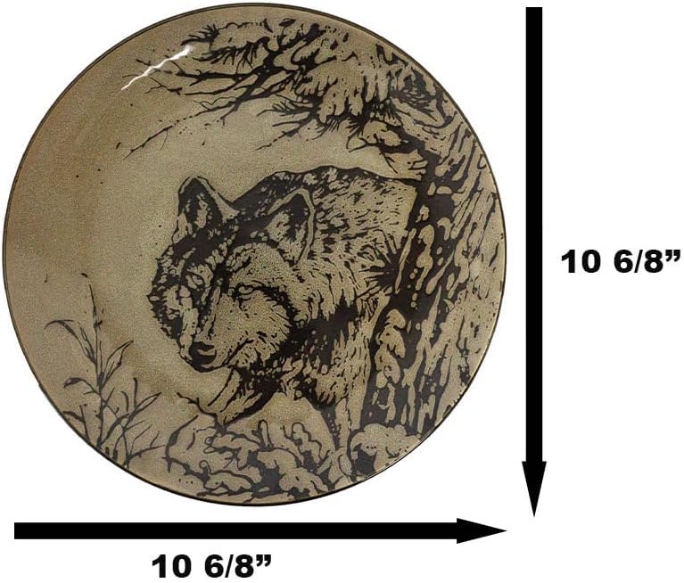 Ebros Gift Rustic Gray Wolf Dinnerware Set